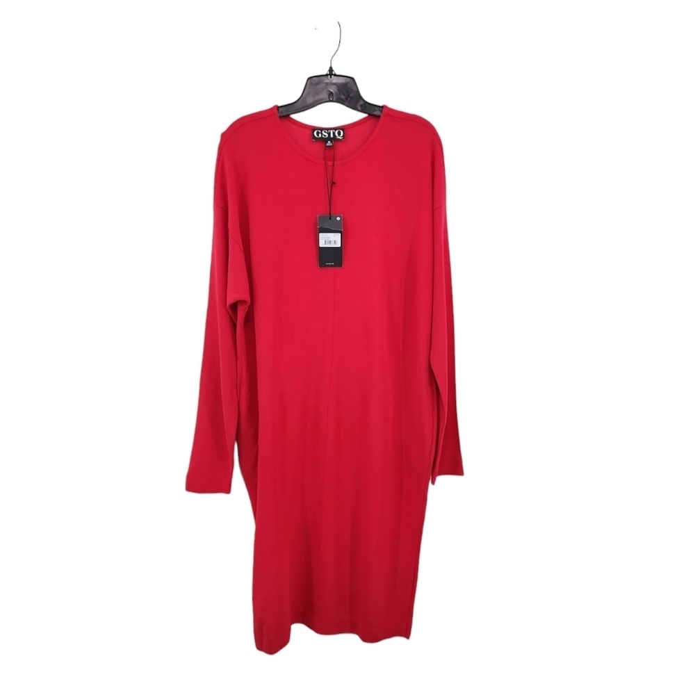 GSTQ Women's Long Sleeves Dolman Dress - M - Picture 2 of 9